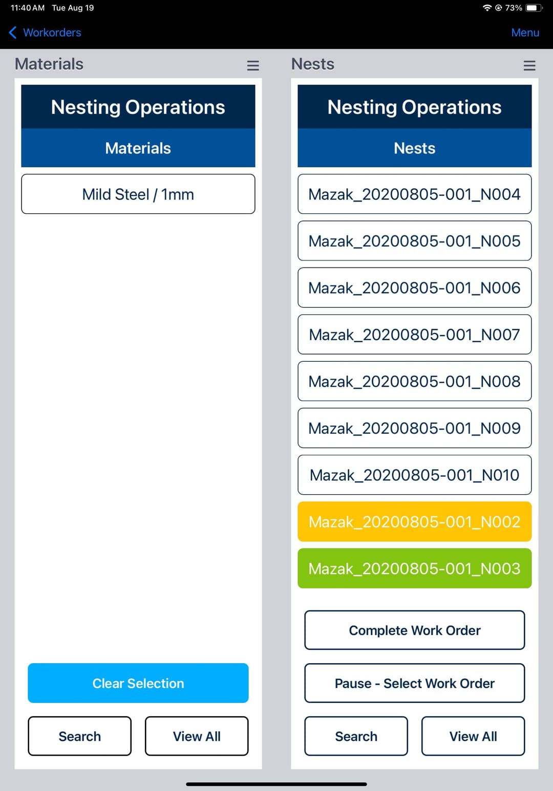 Nesting & Bending Operations