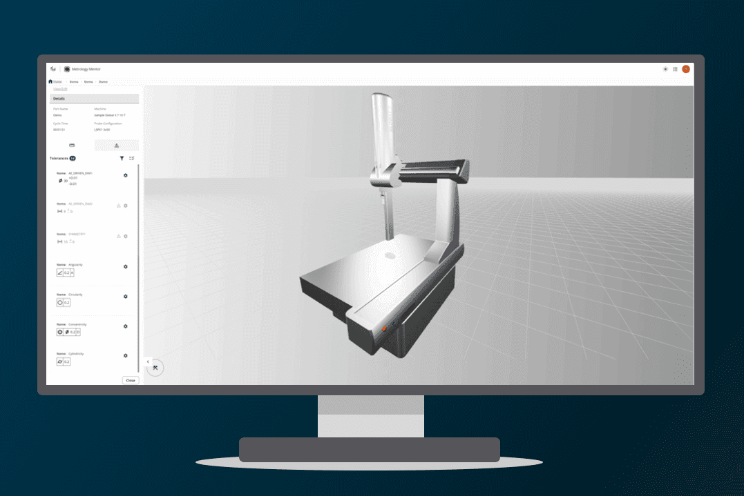 Simulate CMM program in the Digital Twin