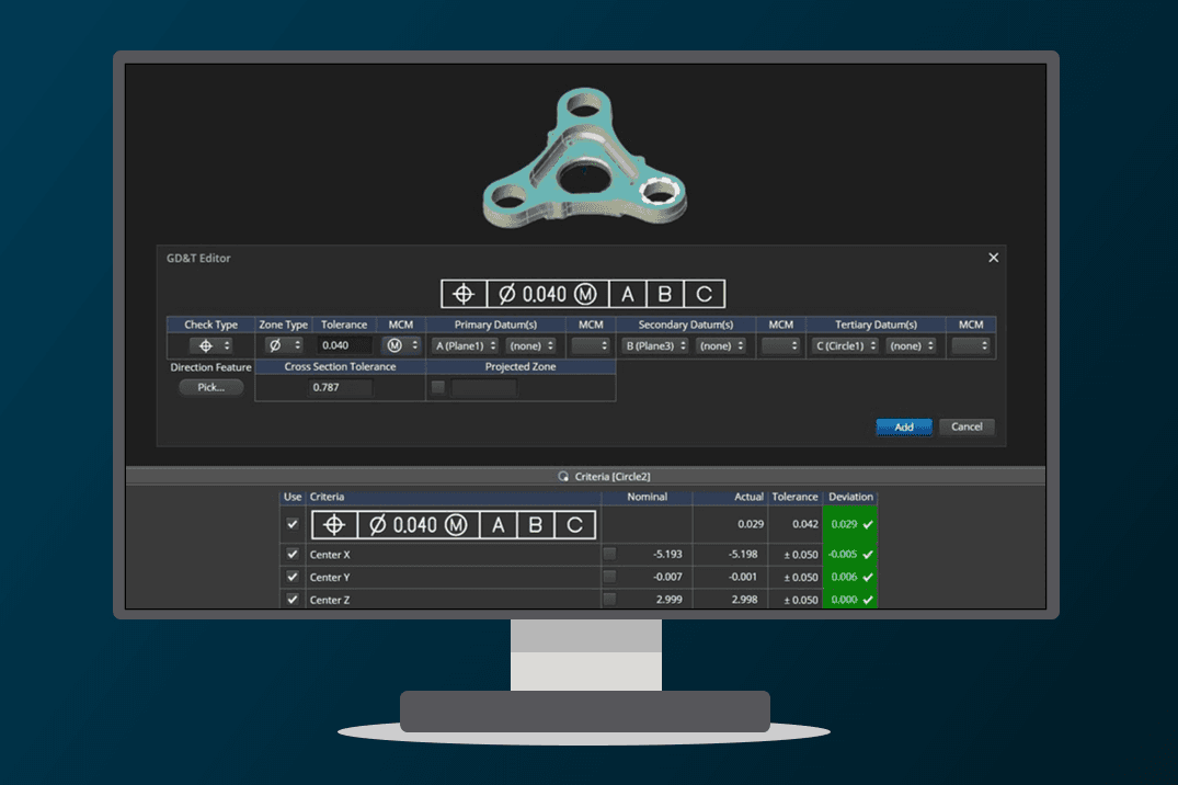 Addresses ASME and ISO standard GD&T requirements